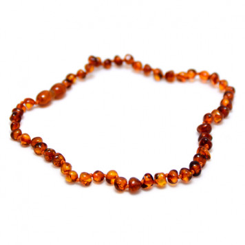 Bernsteinkette mit Steckverschluß naturbraun
